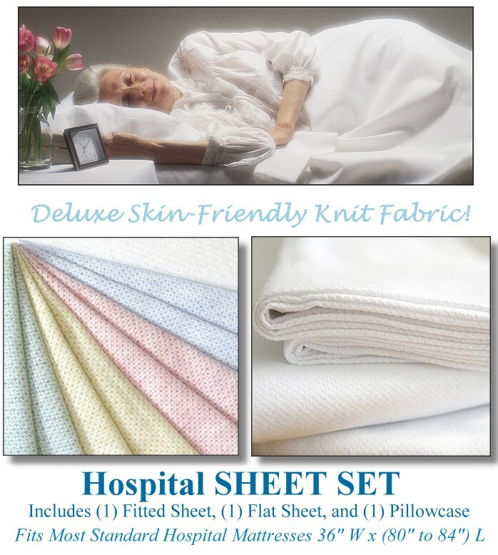 Color Jersey or Knitted Hospital Bed Sheet Set