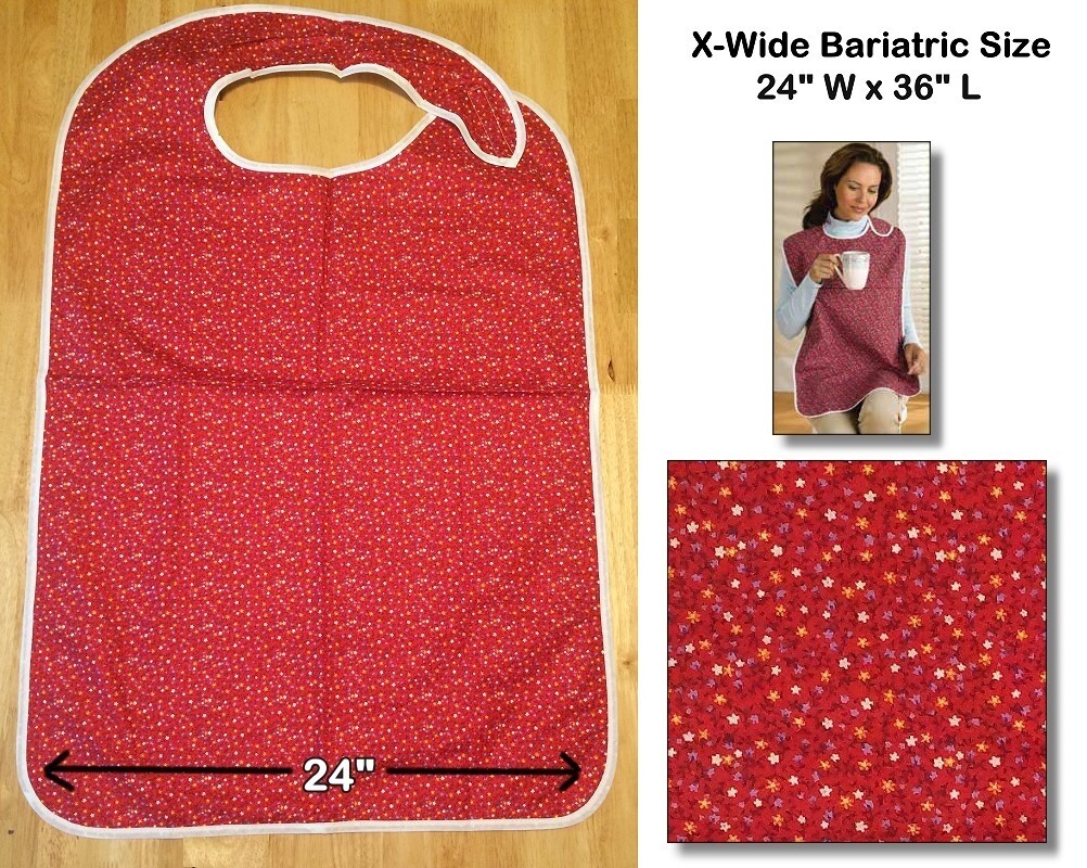 Bariatric Size Adult Bib , Extra Wide Clothing Protector for Adults