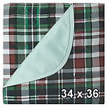 Deluxe PLAID X-Large 34" x 36" Reusable Waterproof Underpad