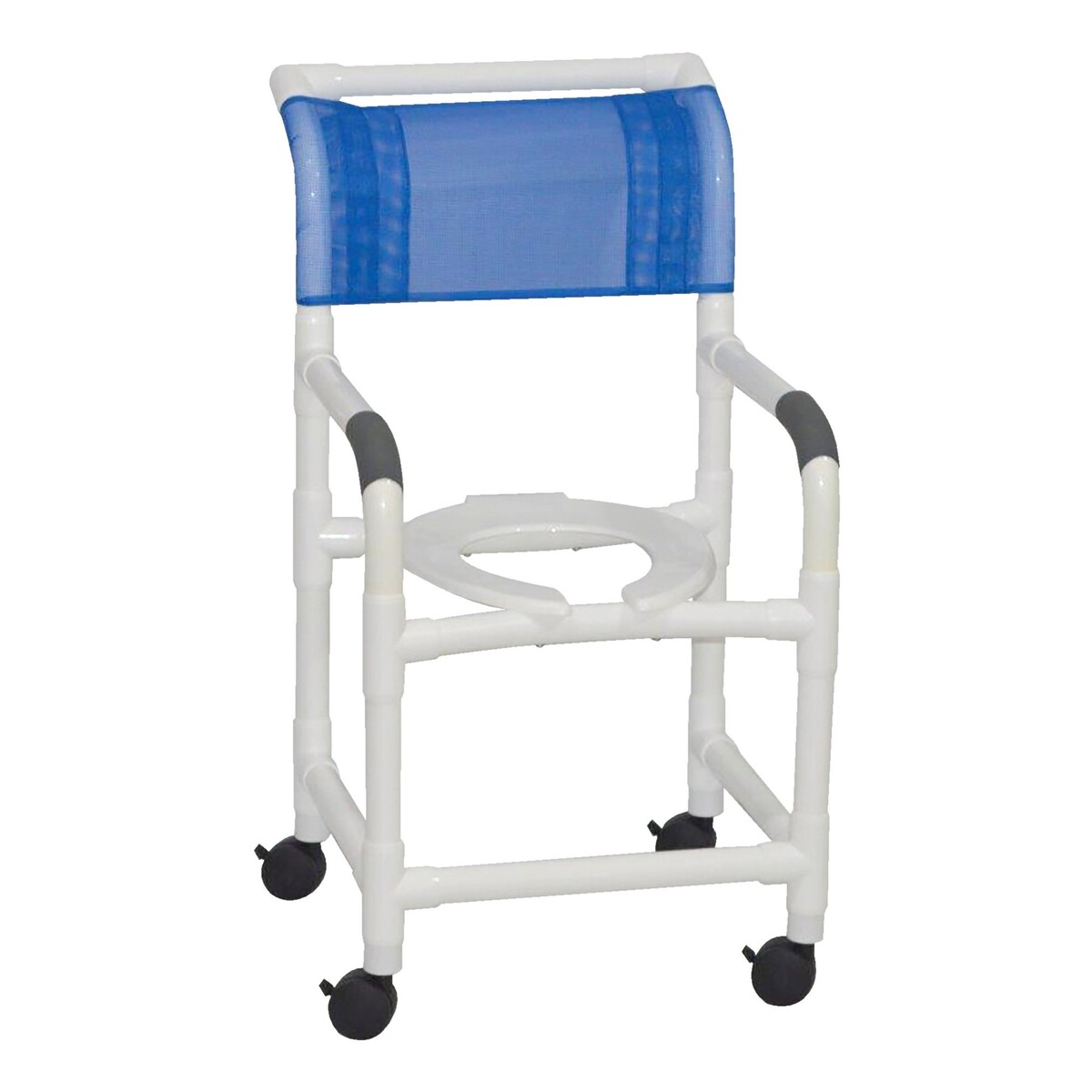 Deluxe PVC Shower Chair with Commode Standard 18 inch Seat