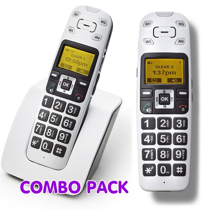 Clearsounds A400BUN Amplified Talking Cordless Phone with Extension Handset Bundle