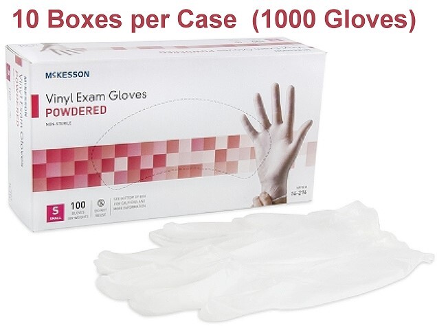 Vinyl Powdered Medical Gloves, Case of Small