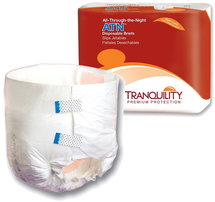 Tranquility® ATN™ (All-Through-the-Night) Disposable Briefs, SMALL, 100 ...