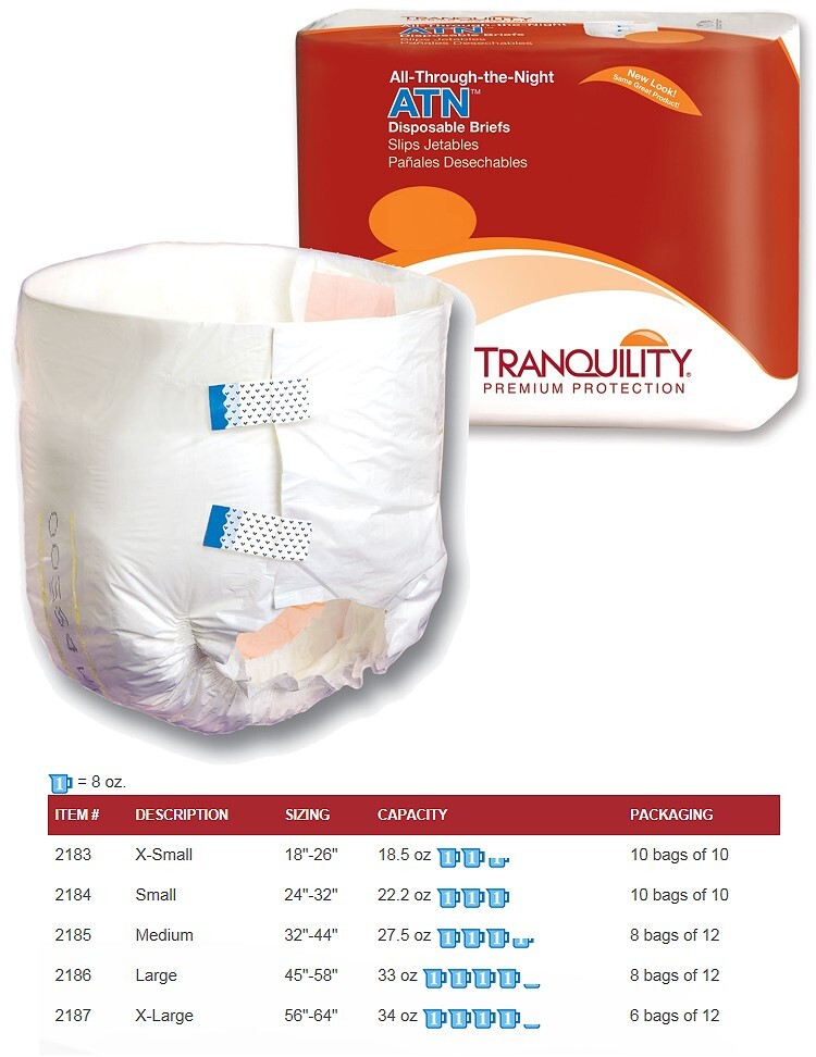 Tranquility ATN (All-Through-the-Night) Disposable Briefs
