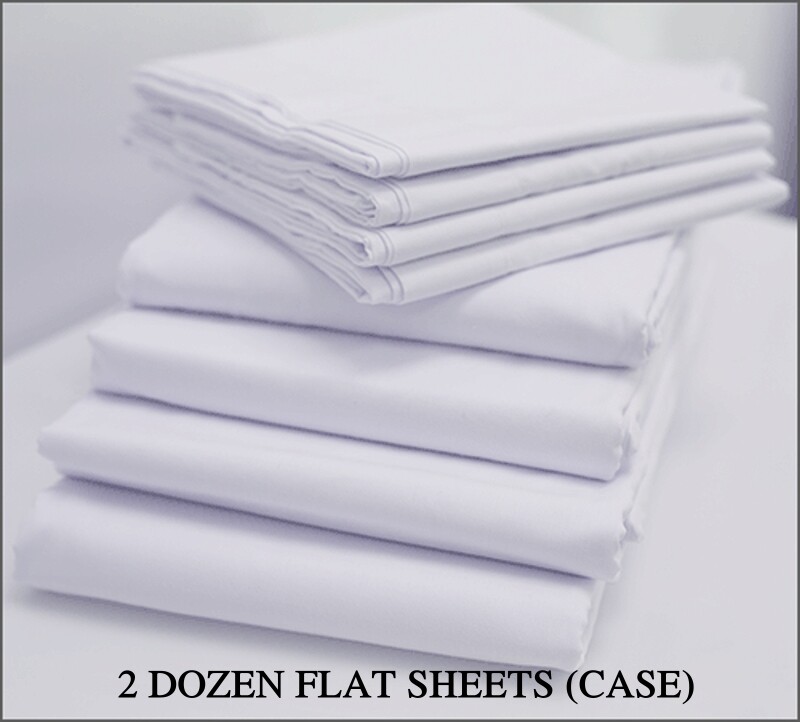 White T130 Flat Hospital Sheets - BULK Order