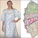 Ladies Floral 100% Cotton Flannel Patient Gown, Small/Medium
